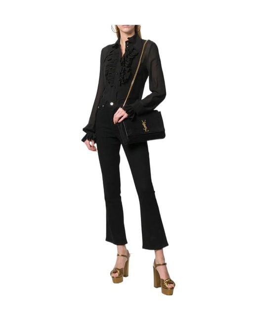 Saint Laurent Black Kate Reversible Chained Medium Shoulder Bag