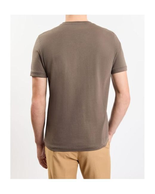 Fay Brown Pocket Crew Neck T-Shirt for men