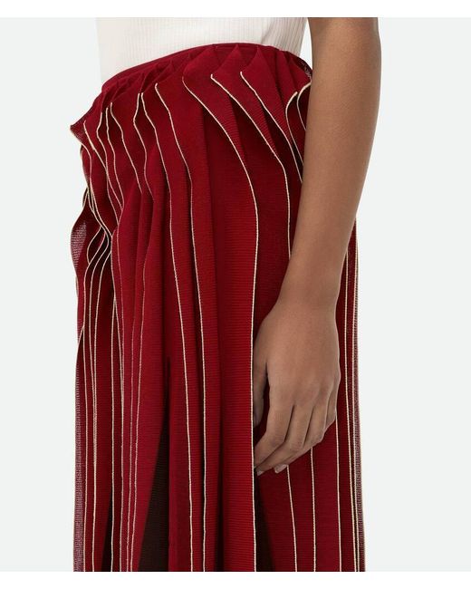 Bottega Veneta Red Viscose Frill Skirt