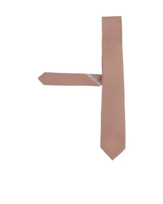 Ferragamo White Pointed Tie for men