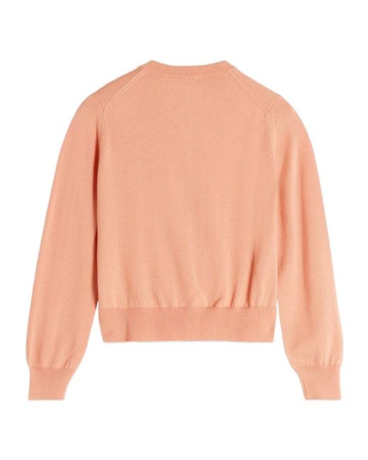 Maison Kitsuné Pink Bold Fox Head Patch Regular Cardigan