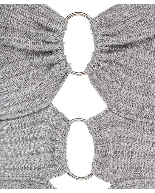 Tom Ford Gray Cut-Out Ring Detail Knitted Midi Dress