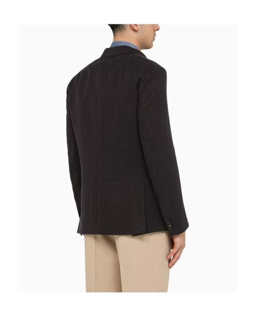 Loro Piana Black Single-Breasted Suit Jacket for men