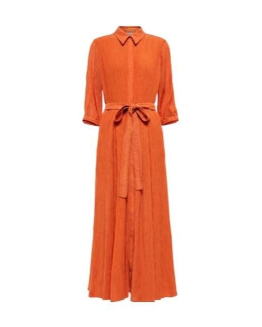 Gabriela Hearst Orange Shirt Dress
