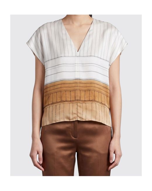 Alysi White Printed Boxy Top