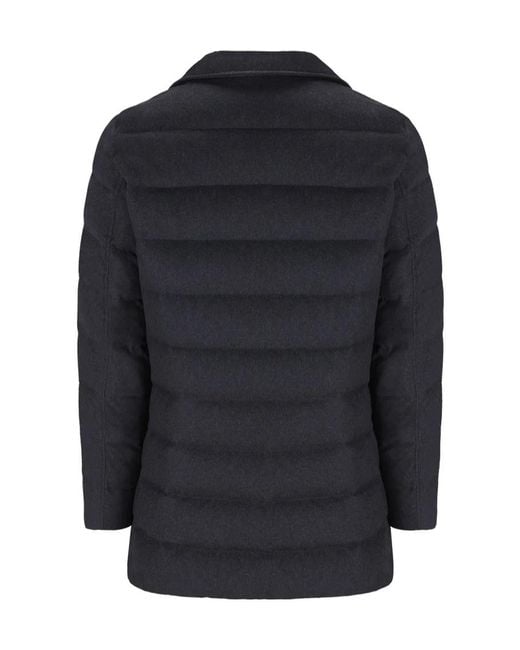 Herno Blue Double Breasted Padded Coat for men