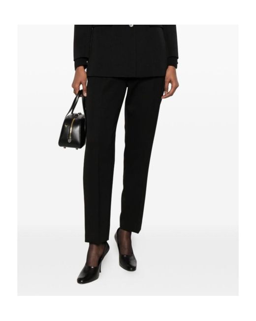 The Row Black Eranza Pressed-Crease Tailored Trousers
