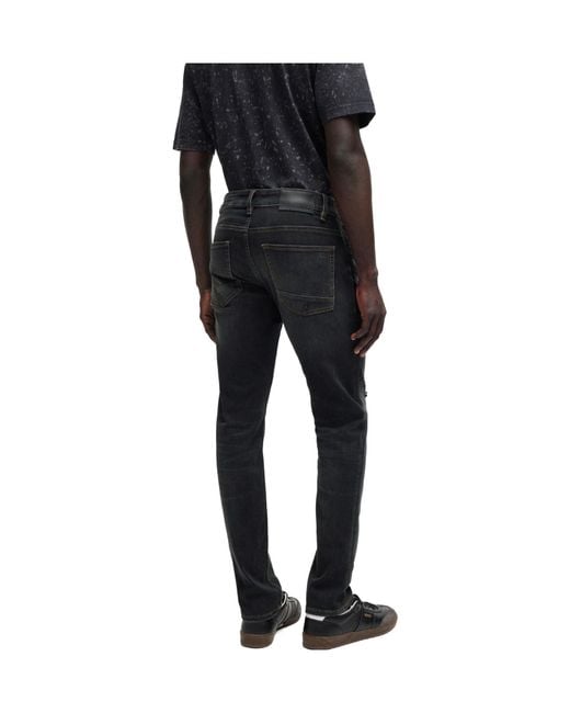 Boss Black Washed Distressed Jeans for men