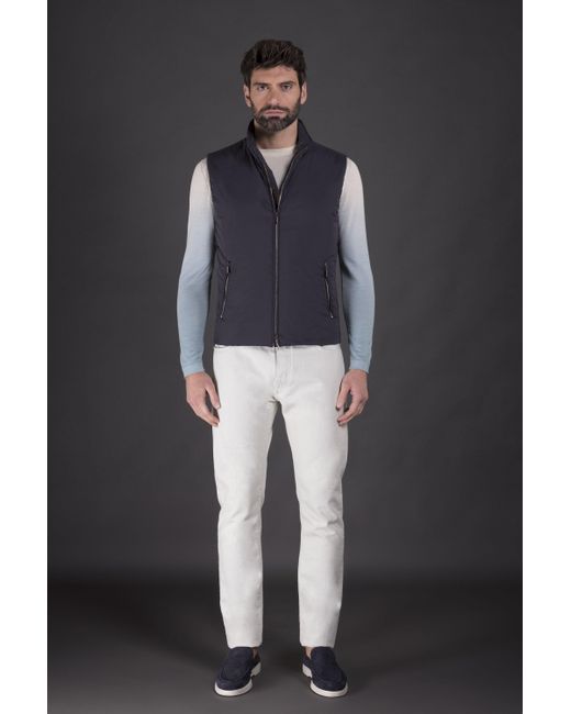 Moorer Black Senio-Skt Zip-Up Padded Gilet for men