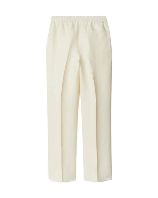 Burberry White Tapered-Leg Tailored Trousers