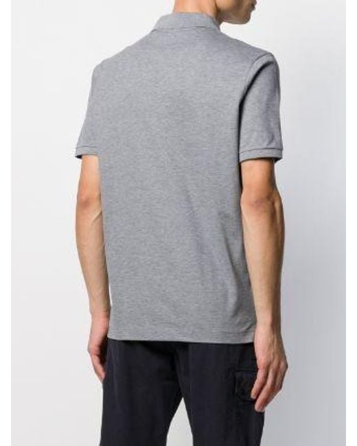 Paul & Shark Gray Logo Patch Polo Shirt for men