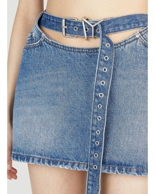 Y. Project Blue Emblem Skirt