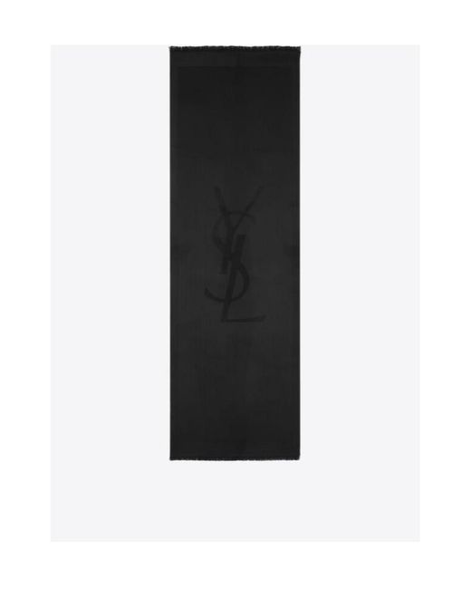 Saint Laurent Black Cassandre Scarf