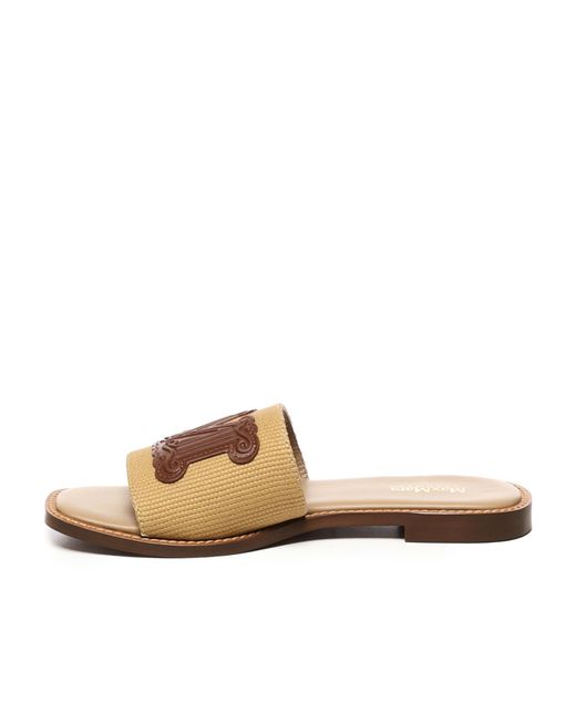 Max Mara Brown Open-Toe Slippers