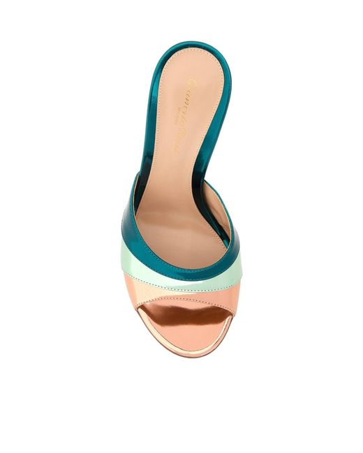 Gianvito Rossi Blue Marea Metallic Mules