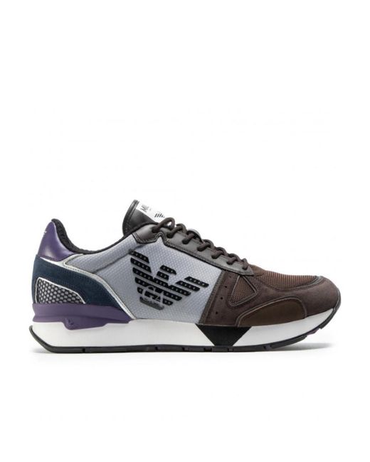 Emporio Armani Gray Logo Sports Shoes for men