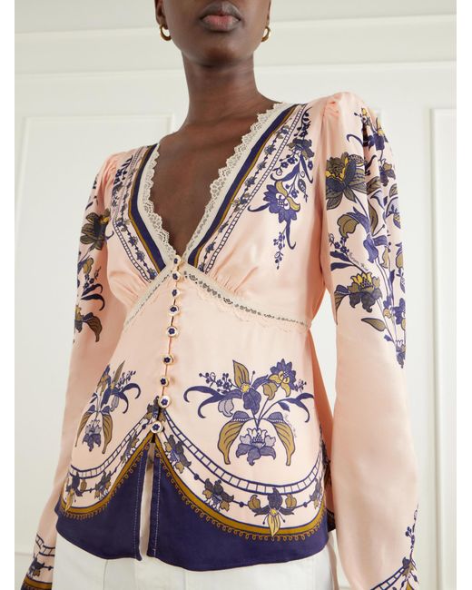 Farm Rio Multicolor Floral Print Top