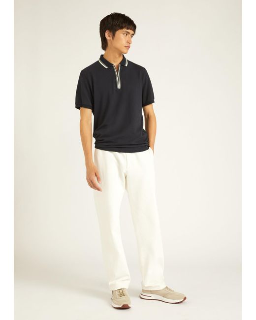 Loro Piana Blue Zip Regatta Polo Shirt for men