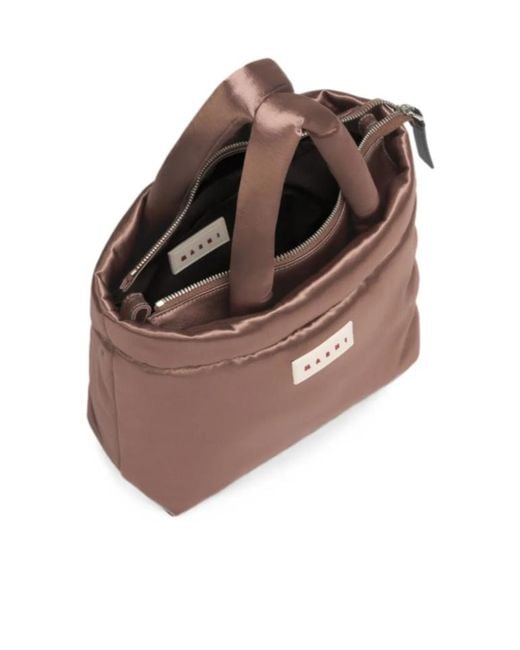 Marni Brown Puff East/West Tote Bag
