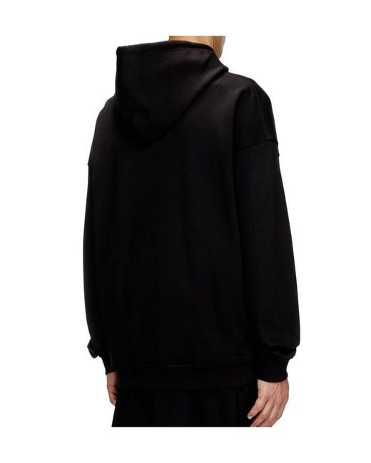 DIESEL Black Logo Hoodie for men