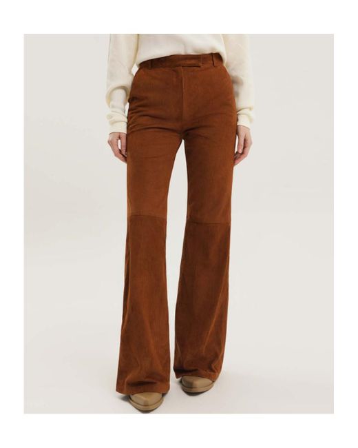 1989 STUDIO Brown Corduroy Flared Pants