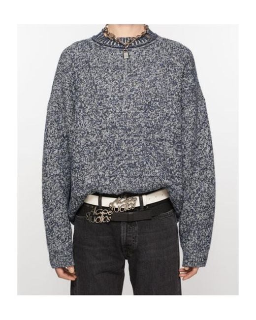 Acne Gray Jacquard Jumper for men