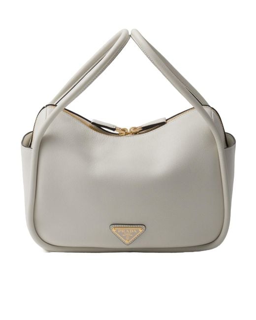 Prada Gray Darling Leather Handbag