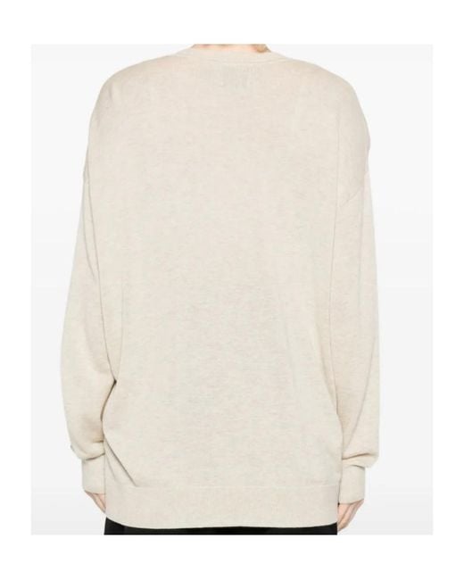 Isabel Marant Natural Chiraz V-Neck Ring-Detail Sweater