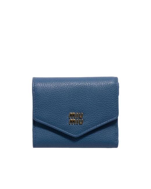 Miu Miu Blue Small Leather Wallet