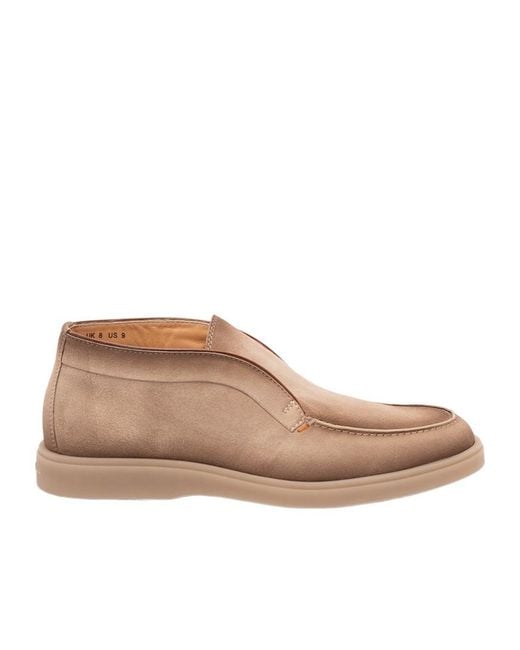 Santoni Brown Digits Round Toe Desert Boots for men