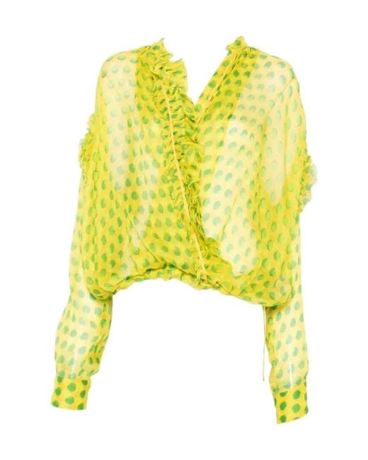 Dries Van Noten Yellow Printed Blouse