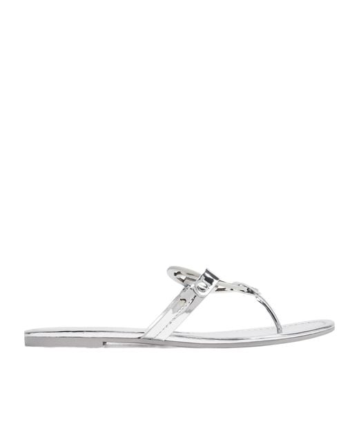 Tory Burch White Miller Metallic Sandals