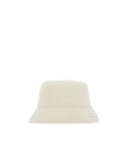 Kangol White Fuzzy Bucket Hat for men