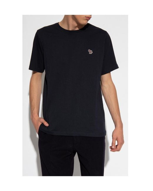 Paul Smith Black Ps Paul Smith Zebra Patch Crewneck T-Shirt for men