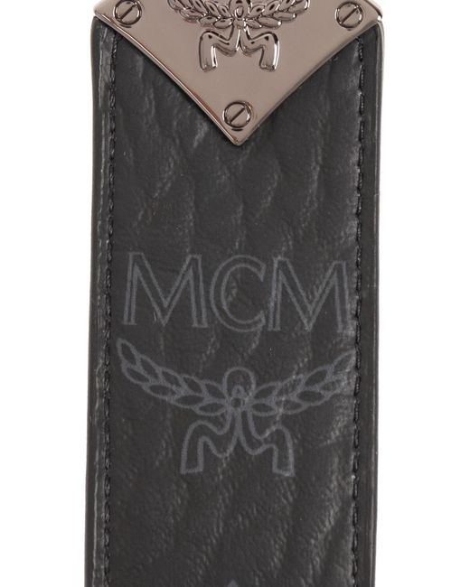 MCM White Logo Keychain for men
