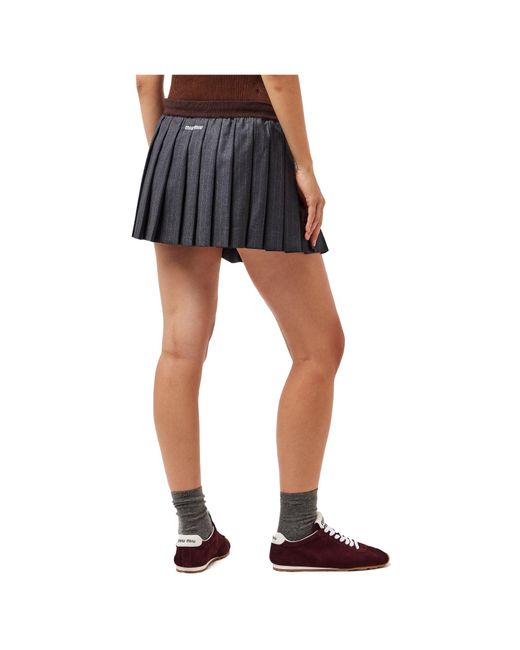 Miu Miu Gray Simple And Versatile Ruched Skirt