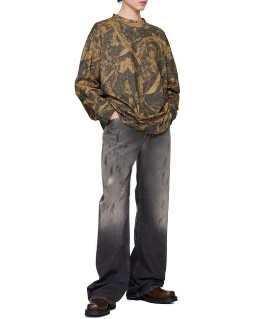 Acne Gray Loose-Fit Distressed Jeans for men
