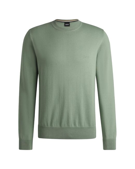 Boss Green Embroidered-Logo Cotton Jumper for men