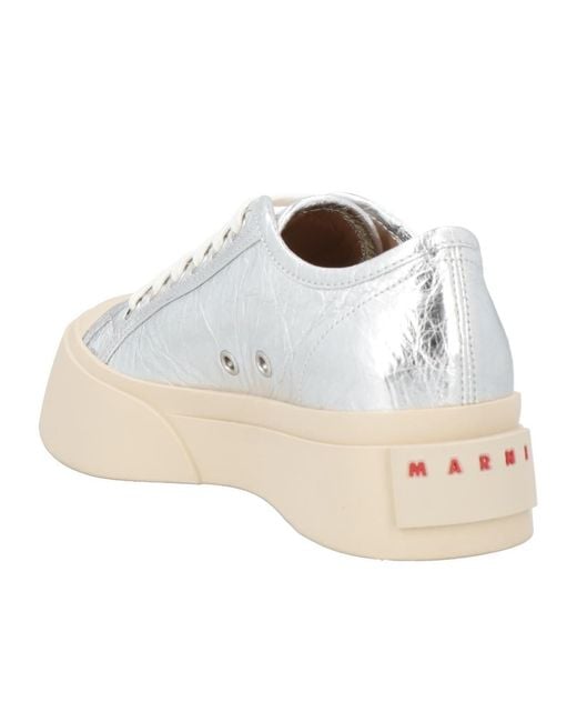 Marni White Solid Color Sneakers