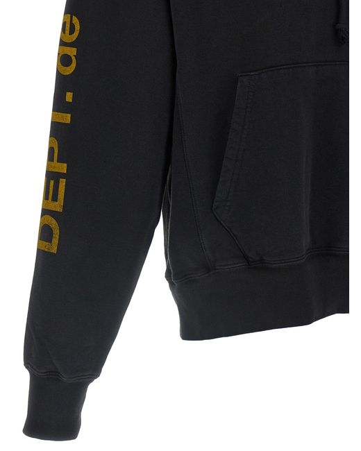 GALLERY DEPT. Black Logo Printed Hoodie for men