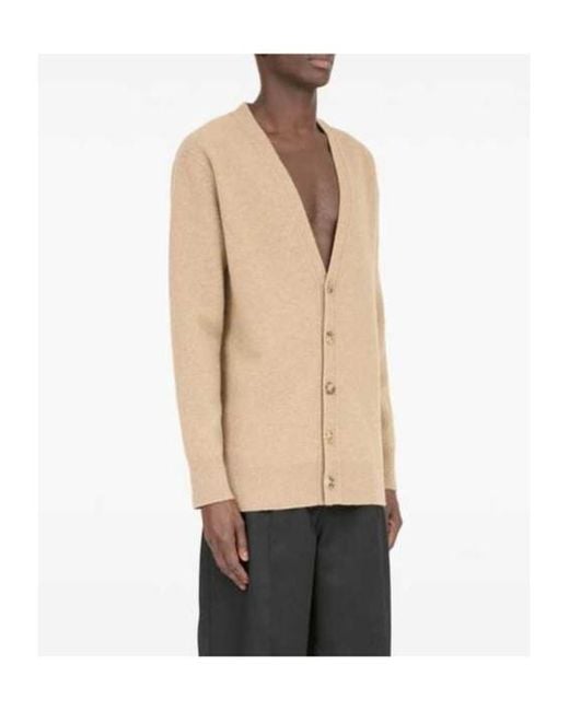 Maison Margiela Natural V-Neck Button-Up Cardigan for men