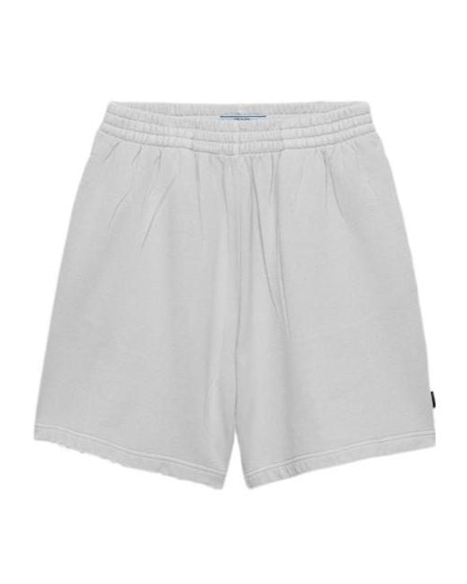 Prada Gray Cotton Fleece Shorts