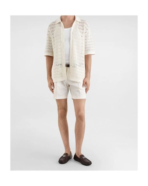 Dolce & Gabbana White Pleated Shorts for men