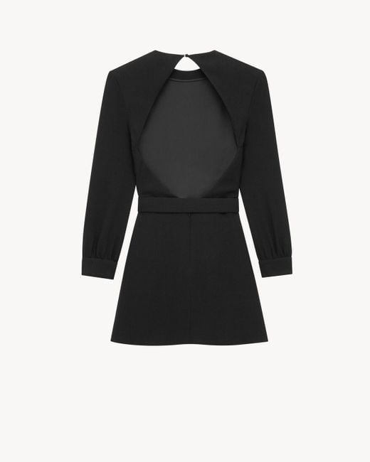 Saint Laurent Black Backless Mini Dress