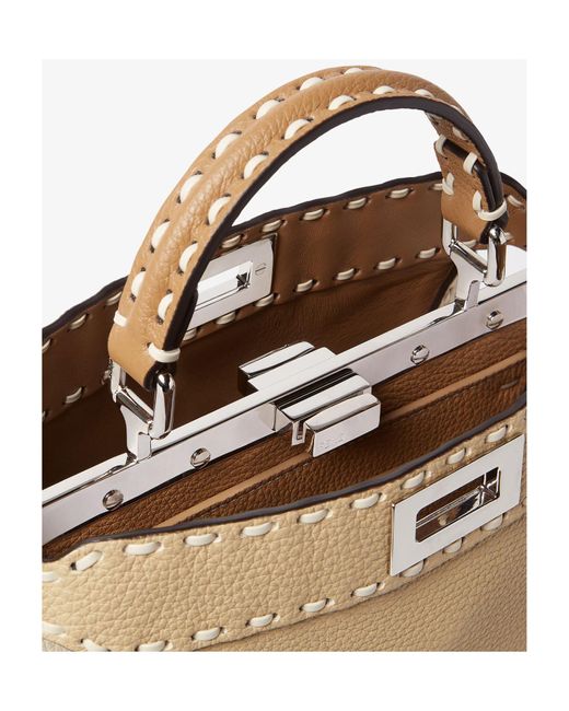 Fendi Natural Peekaboo Iseeu Small Tote Bag