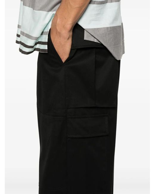 Loewe Black Wide Leg Cargo Trousers for men