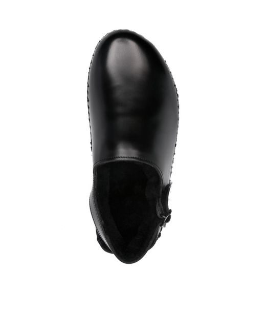 Hereu Black Round-Headed Flat Sandals