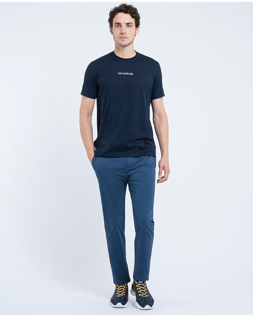 Paul & Shark Blue Logo Pattern T-Shirt for men