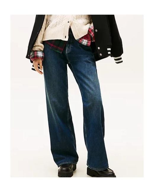 Tommy Hilfiger Blue Tommy Girl Low Rise Relaxed Straight Leg Jeans