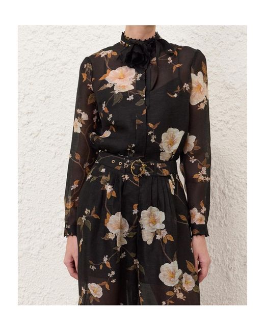 Zimmermann Black Ascent Embellished Body Shirt